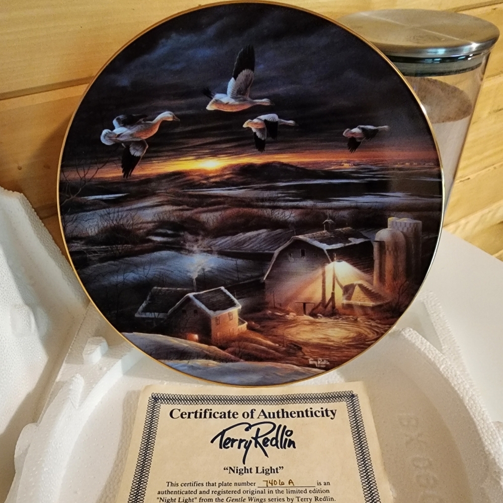 Terry Redlin "Night Light" collector plate